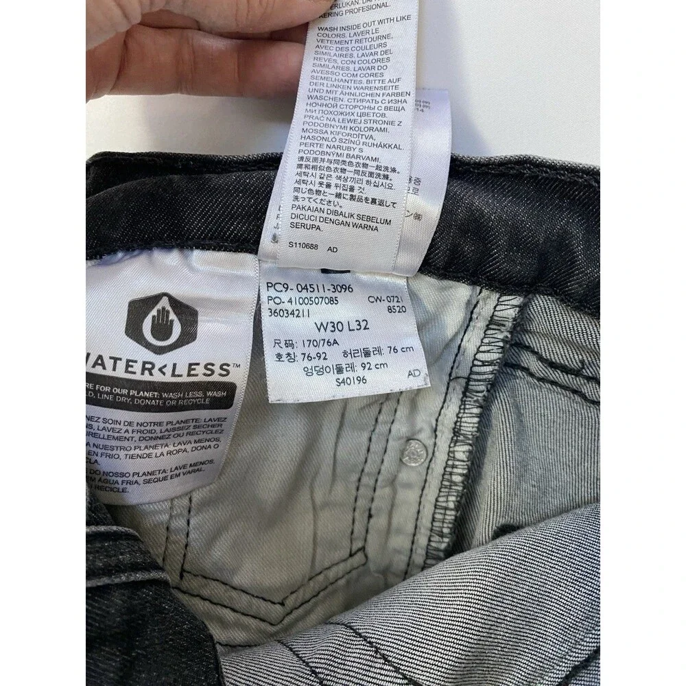 Levi's 511 Slim Fit Jeans Men's 30x32 Faded Black Gray WaterLess Denim Stretch